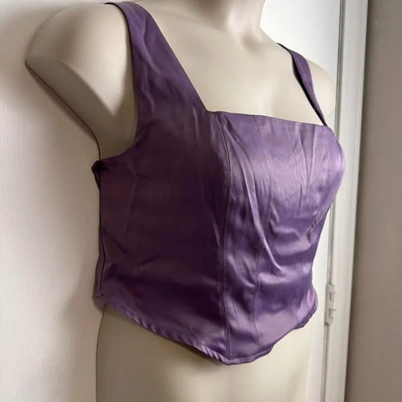 Wild Fable Party Purple Cropped cocktail Tank #1017 - Picture 2 of 6